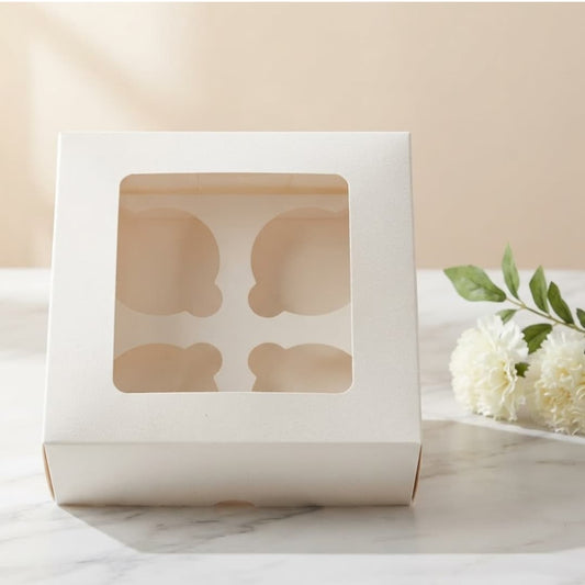 4-Cavity Cupcake & Dessert Packaging Box